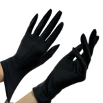 Disposable Nitrile Gloves Black size M, 100pcs - Image 2